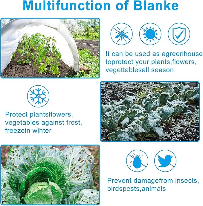 2 Pack Plant Covers Freeze Protection 10 x 30FT 1.2oz Frost Cloths Forst Blankets for Winter Floating Row Cover Frabic Plant Cover for Outdoor Vegetables Garden