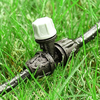Upgraded Micro Spray Irrigation Drippers, 25 Pieces Three-Way Atomizing Nozzle Fitting for 1/4 Inch Tubing Lock Barbed Drip Line Parts Emitters for Garden Greenhouse Sprinkler Misting System