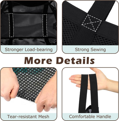 Mesh Beach Bag, Large Beach Tote with Zipper Pocket for Family Pool Bag for Toys & Vacation Essentials