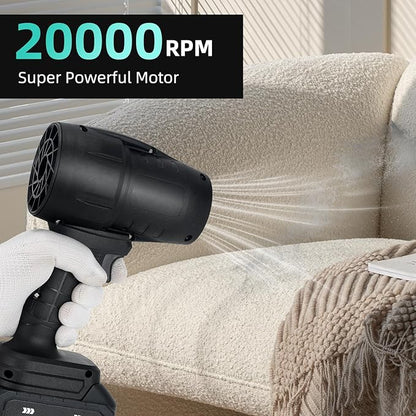 Cordless Leaf Blower Handheld Jet Dry Mini Blower Turbo Fan Electric air Duster for car mini Turbo Jet Fan Cleaning Garden by 2 Batteries