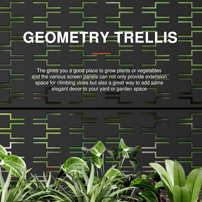 Casaphoria Metal Raised Garden Bed with Trellis and Wheels, 47"x47"x16" Planter Box for Climbing Plants, Vegetables & Vines, Features Drainage Holes and Privacy Screen (Black-Square)