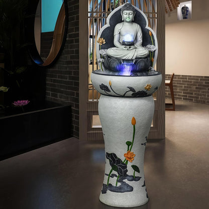 Outdoor Water Fountain Outside, Garden Fountain, Buddha Statue Outdoor/Indoor for Home, Buddha Decor & Gifts, Buddah, Buda, Budda, Buddhas, Chinese Decor & Gifts, Feng Shui (B)