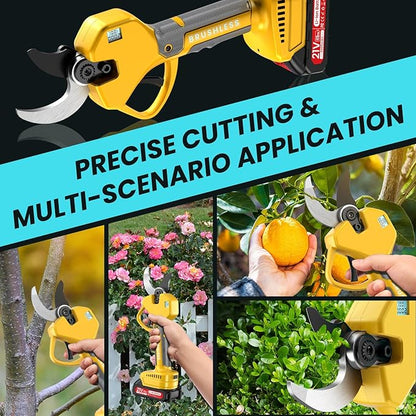 Electric Pruning Shears Cordless Pruner Shears Brushless 2.0 Inch Cutting Diameter with 2 * 2Ah Battery Pruning Shears Garden Tool for Tree Trimming Branch Cutter