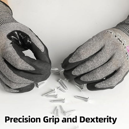 Schwer A4 AIR-SKIN Cut Resistant Work Gloves AR5918 with Extreme Lightweight & Thin, Grip Gloves for Fishing, Refined Work, Mechanic, Gardening, Touch-Screen, Non-PFAS, 3D-Comfort Fit, 150 Pair (M)