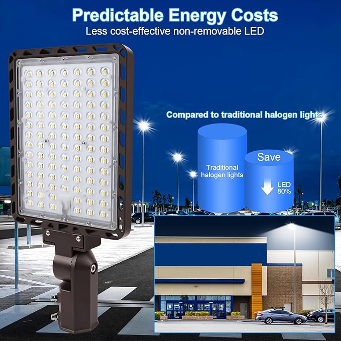 240W LED Parking Lot Lights Outdoor, Super Bright 36000LM 5000K Parking Light with Dusk-to-Dawn 180°Adjustable Slip Fit Mount IP65 Commercial Security Street Area Lighting Heavy-Duty 100-277V