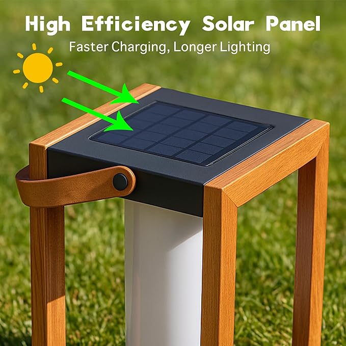 EcoGreen Solar Lantern with Handle – 7.87x12.2 in Waterproof Outdoor Solar Light, Warm White, 8H Auto-On, Portable for Patio, Yard, Pathway, Porch & Camping (Single Pack)