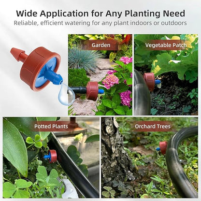 60PCS 0.5 GPH Pressure Compensating Drip Irrigation Spot Watering Drippers/Emitters, Self-Cleaning Constant Flow Drip Irrigation Emitters Heads Irrigation Drippers Parts for Drip Irrigation System