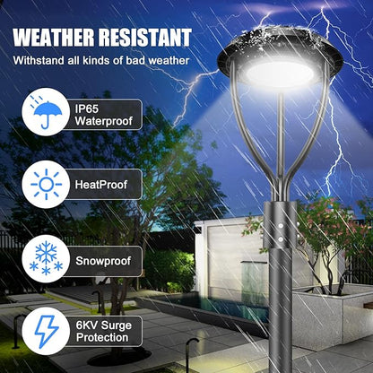 Outdoor LED Post Top Light (5000K-with Built-in Sensor, 80 Watt-10Pack)