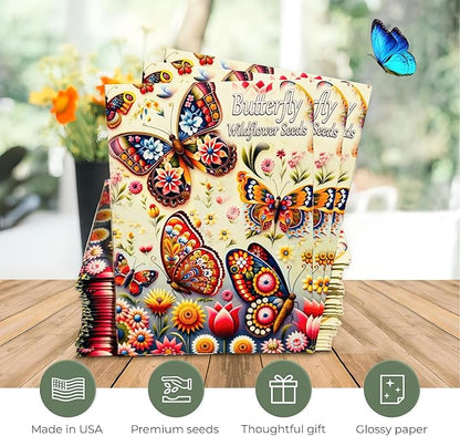 Pollinator Paradise Seed Mix (20 Packs) Seeds Packets for Humming Birds, Butterflies and Bees - Ideal for Wedding Party Favors Bridal Shower School Events Thank You Corporate Event Memorials