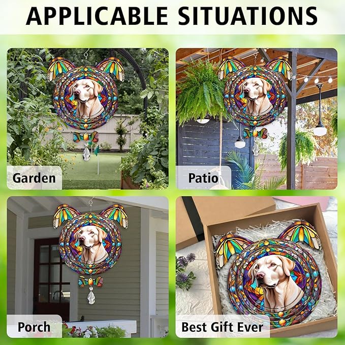 Labrador Retriever Dog Ears Wind Spinner, Labrador Retriever Wind Spinner Hanging for Yard and Garden