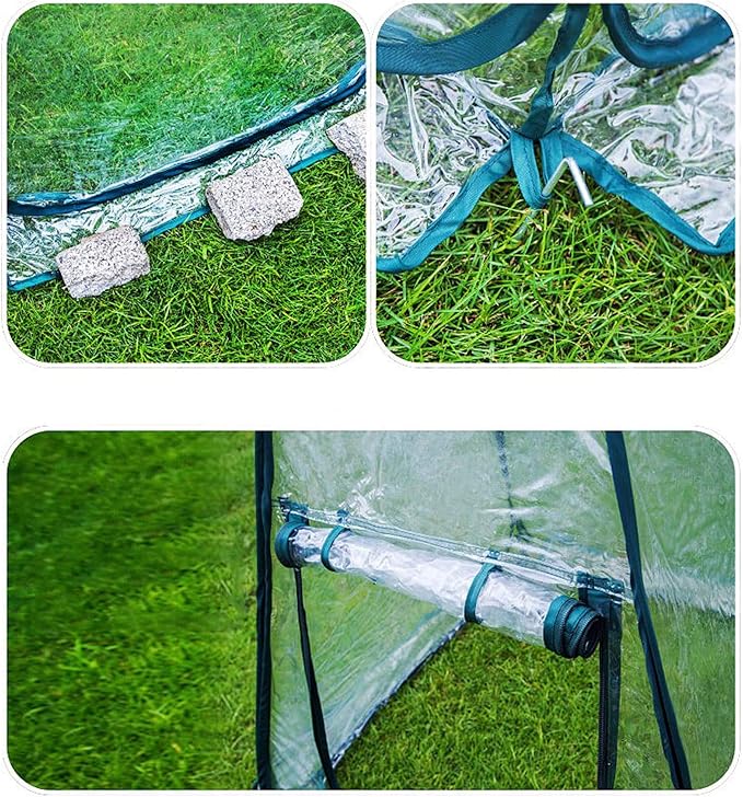 porayhut Pop Up Greenhouse Cover Flower House Mini Gardening Plant Flower Sunshine Room Room,Backyard PVC Greenhouse Cover for Cold Frost Protector Gardening Plants