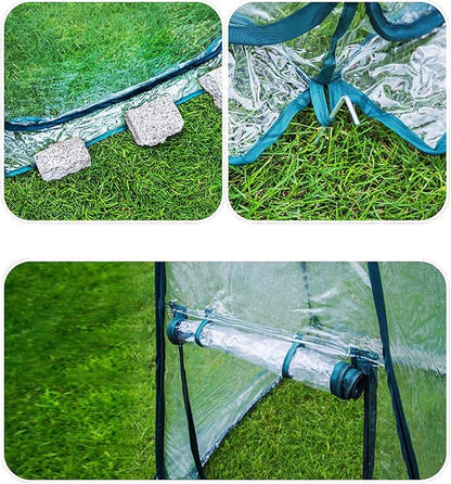 porayhut Pop Up Greenhouse Cover Flower House Mini Gardening Plant Flower Sunshine Room Room,Backyard PVC Greenhouse Cover for Cold Frost Protector Gardening Plants