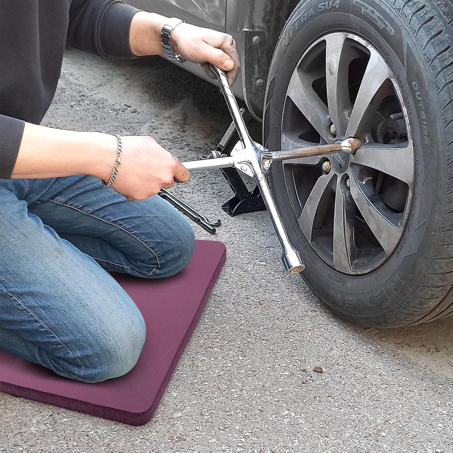 YUDI & GARDEN Thick Kneeling Pad, Gardening Pad, Soft High-Density Foam Knee Pad Protects Knees During Garden or Exercise and Outdoor Activities, Purple 2-Pack