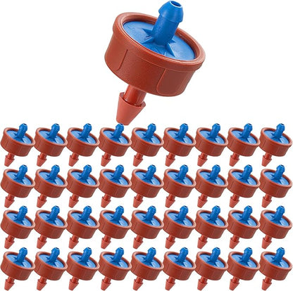 200Pcs 0.5 GPH Pressure Compensating Irrigation Spot Drippers,Constant Flow Barb Outlet Watering Dripper Emitters Heads Parts for 1/4 Inch Watering Tubing Line for Garden Pots Plant Irrigation Systems