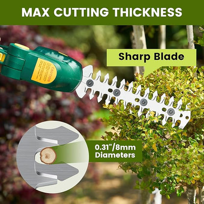 Rechargeable 2-in-1 Hedge and Grass Trimmer, 22V Lightweight Cordless Shrub Cutter with Adjustable Head, Battery and Charger Included – Ideal for Lawn and Garden Work