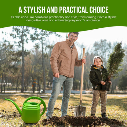 KP KOOL PRODUCTS 2 Liter Green Watering Can – Plastic Garden & Indoor Plant Waterer – Durable Easy Pour Spout – Lightweight Gardening Tool for Flowers, Herbs, Lawn & Outdoor Use – 1 Pack