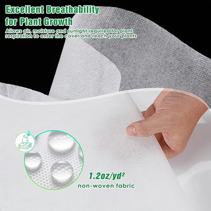 10 FT x 66 FT Plant Covers for Frost & Sun Protection, Thick 1.2 oz/yd² Frost Cloths Blankets to Extreme Low -4 °F Temperatures, Reusable Floating Row Covers for Outdoor Garden Vegetables Seedlings