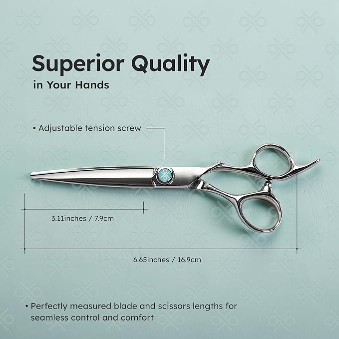 K9 6.5" Hair Scissors for Slide Cutting – Creating Clean, Defined Lines for a Polished haircut, Handcrafted, Ergonomic Handle, Barber Shears Made with Premium VG10 Steel for Superior Durability