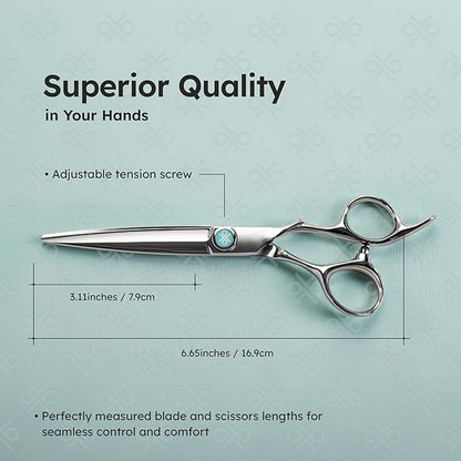 K9 6.5" Hair Scissors for Slide Cutting – Creating Clean, Defined Lines for a Polished haircut, Handcrafted, Ergonomic Handle, Barber Shears Made with Premium VG10 Steel for Superior Durability