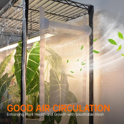 Bstrip Indoor Greenhouse with Grow Light, Tall Plant Stand with 4 Pack Full Spectrum Plant Lights , 3 Color Modes, Plant Shelf with Tent for Indoor Plant, Seed Starting, Seed Tray, 47.2"x17.8"x71"