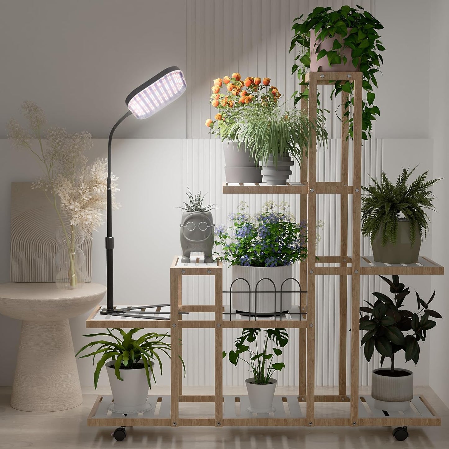 Super-Bright Grow Light 100W 336LEDs, 6000K White Full Spectrum Plant Growing Lamp for Home Office Indoor Plants,Adjustable Height & Auto Timer 4 8 12Hrs, 12V 3A High Power Output for Faster Growth