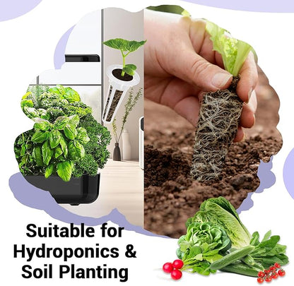 Salad Seed Pod Kit, Grow Anything Kit for All Hydroponics Growing Systems, 14 Pods with 600+ Seeds of Red Cherry Tomato, Butter Head, Romaine, Spinach, Mini Cucumber and Radish