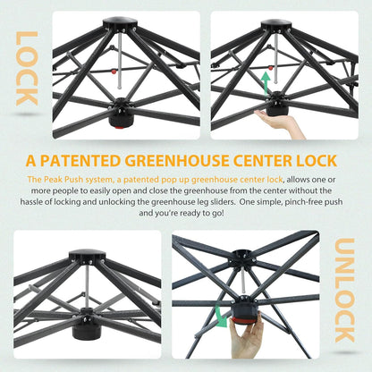 EAGLE PEAK 6.6x6.6 ft Hexagon Pop up Greenhouse, Portable Walk-in Grow Tent for Seed Starting, Garden Plants, Indoor Outdoor Green House, All-Weather Plant Shelter, PE Cover, White/Clear