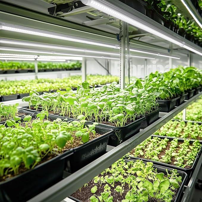 Barrina Plant Grow Lights, 4FT 5000K Full Spectrum Daylight White, 252W(6 x 42W, 1400W Equivalent), T8 LED Grow Light Strips, Growing Lamp Fixture, Plant Lights for Indoor Plants, Greenhouse, 6-Pack