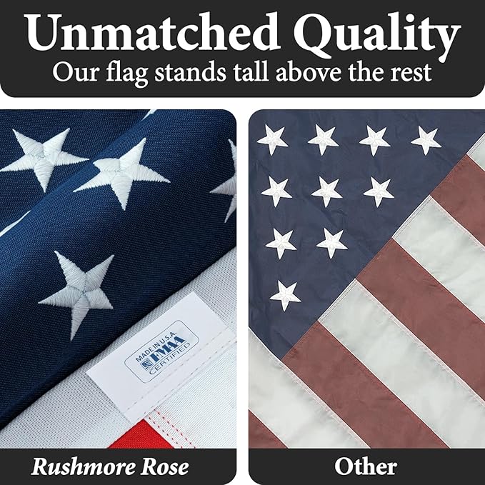 American Flags for Outside 5x8-100% MADE IN THE USA -Indestructible Durable Outdoor Heavy Duty Spun Polyester US Flag -United States Flags Sewn Stripes and Embroidered Stars - FMAA Certified