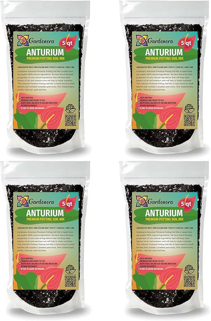 Gardenera Organic Anthurium Soil Blend - Promote Strong Root Development and Beautiful Flowers - 20 QUARTS