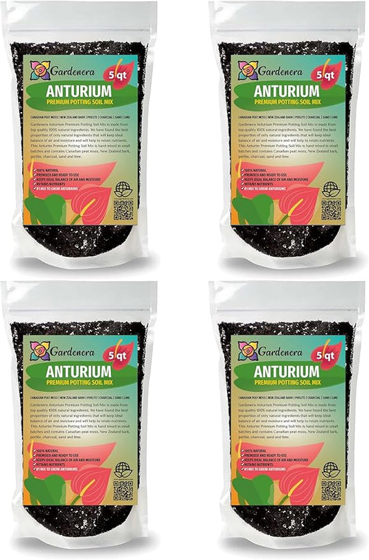 Gardenera Organic Anthurium Soil Blend - Promote Strong Root Development and Beautiful Flowers - 20 QUARTS