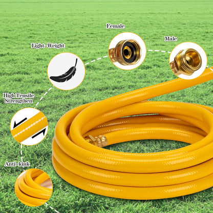 Ground Sprinkler Systemwith Metal Spike Base Irrigation Set for Garden Multi-Adjustable Lawn Sprinkler Set Ideal for Small Areas Plant and Flower Bed Watering, Two 15ft Yellow Hose Included