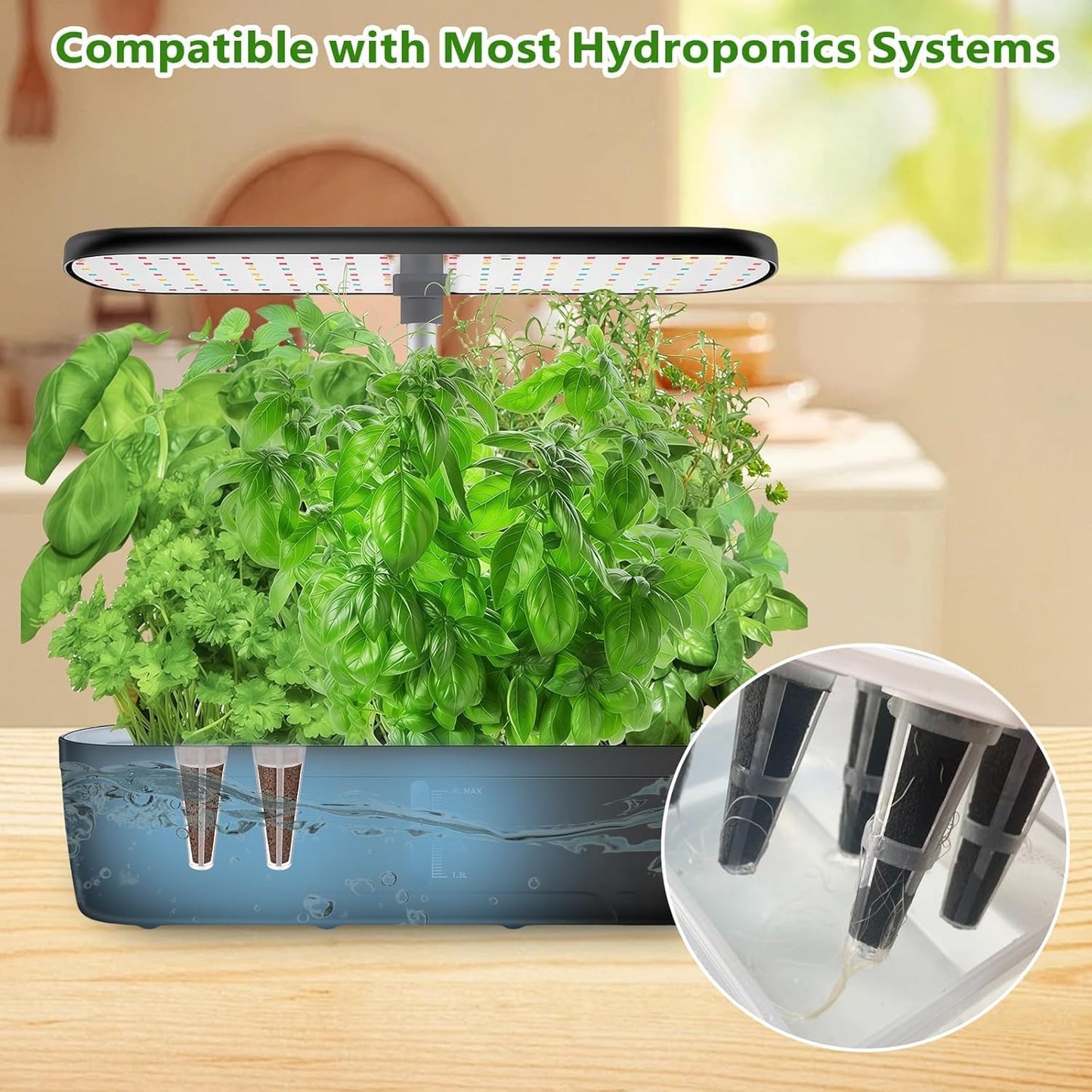 kathson 127PCS Hydroponic Pods Kit,Hydroponics Growing Sponges -Replacement Garden Seed Starter Pod,Grow Anything Kit with 50 Grow Sponges,50 Pod Labels,12 Baskets,12 Domes,2 A&B Plant Food,1 Tweezer