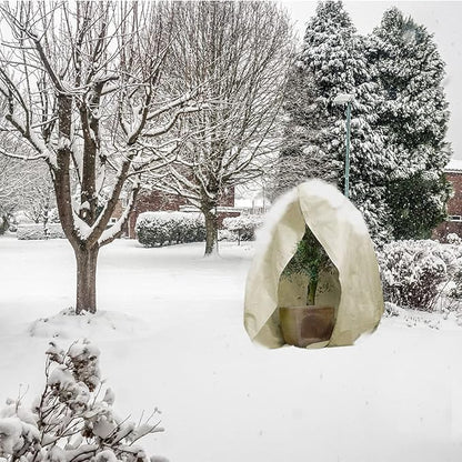 gardtree Winter Tree Covers Freeze Protection 47.2" x 70.8" 4 Packs, Thicker 2.4oz/yd² Garden Covers Frost Protection, Outdoor Plant Protector with Zipper Drawstring for Shrubs, Potted Plants