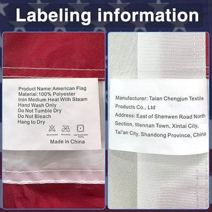 American Flag 4x6 FT, US Flags USA High Wind with Embroidered Stars, Sewn Stripes, Brass Grommets, Durable USA Flag Outdoor Outside