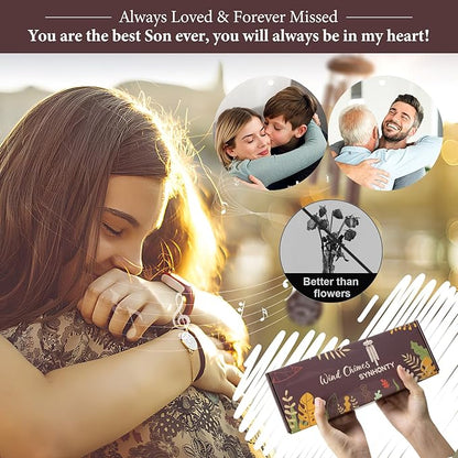 Memorial Gifts for Loss of Son, 25'' Memorial Wind Chimes for Loss of Son, Sympathy Gifts Bereavement/Condolence/Remembrance Gifts