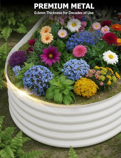 2 Pcs Raised Garden Beds Outdoor 8x4x1.5 ft - Galvanized Steel Planter Box for Vegetables, Flowers, Rust-Resistant Garden Box, Easy Assembly Raised Beds, Durable Planters for Outdoor Plants, Beige