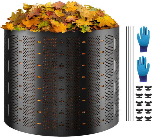 VEVOR Compost Bin 220 Gallon, Outdoor Expandable Composter, Easy to Setup & Large Capacity Composting Bin, Fast Creation of Fertile Soil