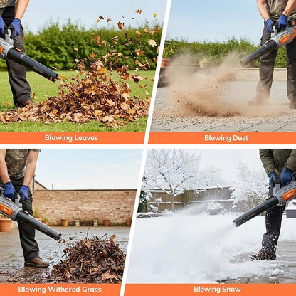Keenstone Leaf Blower, Cordless Leaf Blowers Max 620-CFM 120-MPH with 2 * 4000mAh Batteries and 2*Fast Chargers, Lightweight Leaf Blower Cordless with 3 Speed Modes for Patio, Lawn, Yard, Leaves 40V