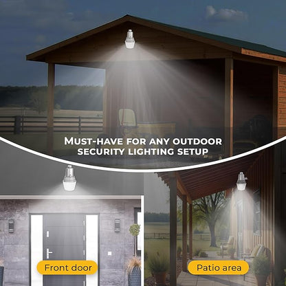 Touch & Glow Security Area Light – Ultra Bright Dusk to Dawn High-Pressure Fluorescent Light with Photocell for Outdoor Safety | Heavy Duty Wall Mount, EZ-FLA30 with LED Bulb