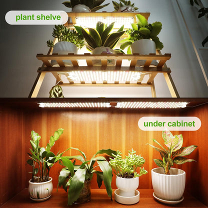 4Pack Panel Grow Lights for Indoor Plants, Seed Starting, Vegetables, Pot Plants, Bonsai with Timer, Ultra-Thin Under Cabinet & Shelf Full Spectrum LED Plant Growing Lamps, Multi-Panels Free Connect