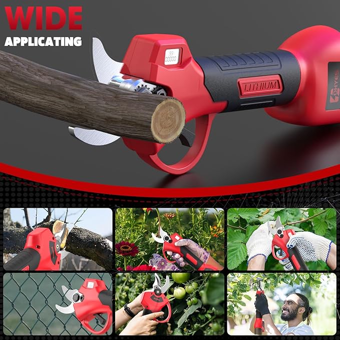 Pruning Shears Max 1.2IN Cutting Diameter Fit for Milwaukee 12V Battery Packs with LCD Display SK-7 Blade For Garden Tree Pruning(Battery not included)