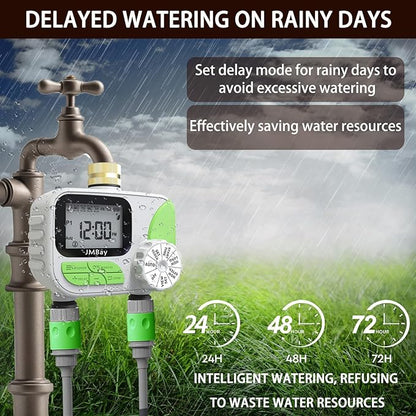 Sprinkler Timer Water Timer for Garden Hose 2 Zone, Auto Faucet Hose Timers and Irrigation System for Yard Greenhouse, Waterproof Digital Sprinkler Controller with Pure Brass Inlet for Lawn