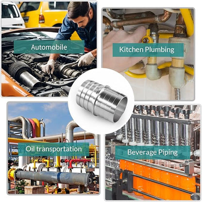 1-1/2" Hose Barb Splice Coupler Repair Fitting Aluminum Adapter 2Pcs