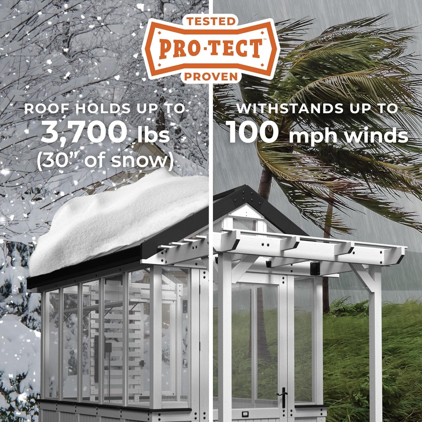 Backyard Discovery Bellerose 9' x 6' White Cedar Wood and Polycarbonate Walk-in Greenhouse Kit with Pergola, Exhaust Fan, Window, Hose Hook-Ups, PowerPort, Staging Shelves for Outdoor Gardening