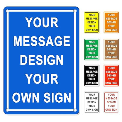 Custom Sign Outdoor 14x10 Inches Vertical, Metal Gate Sign Personalized for Outside, Customized for Home, Office, Garage, Porch, Delivery Signage, .040 Aluminum, Rust Free, Waterproof