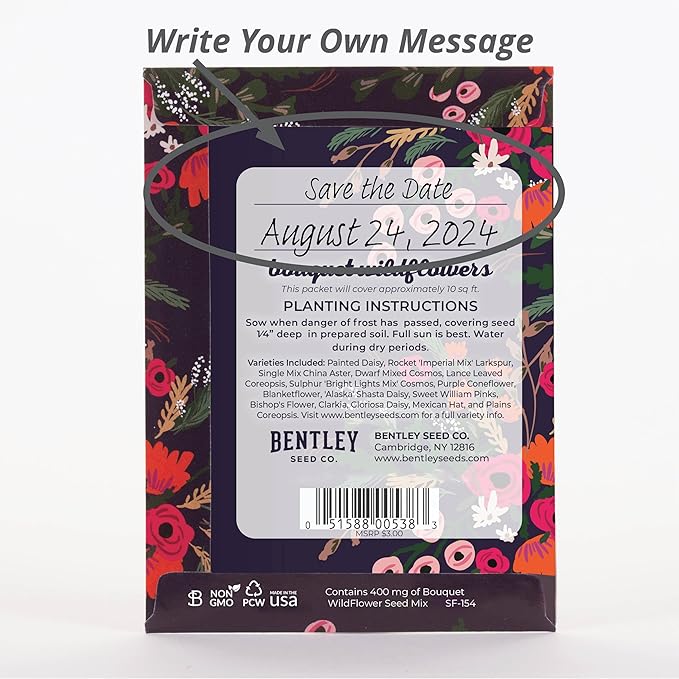 All You Need is Love Bouquet 25 Wildflower Packets for Planting, Perfect Valentines Gift, Garden Seeds to Grow Live Plants, Flowers - Bentley Seed Co.