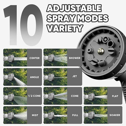 SILVEL Retractable Garden Hose Reel – 5/8 in x 75FT Heavy Duty Automatic Hose Reel Wall Mounted, Upgraded UV Resistant with 10 Pattern Nozzle, Any Length Lock & Slow Return System, 180°Swivel Bracket