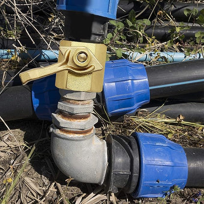 Heavy Duty Brass Garden Hose Shut Off Valve, 3/4 Inch, 2 Sets