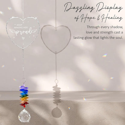 Memorial Suncatcher - Sympathy Gift for Loss of Mother - Crystal Rainbow Maker - Bereavement Keepsake - Hanging Crystal Decor - Loss of Mom - Daily Remembrance
